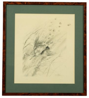 une image représentant un dessin de chien dans un cadre en bois
