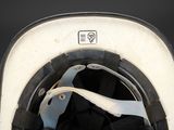a close up of a helmet with a visor on