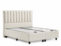 1 x Lit coffre Paros 140x190 cm beige avec 2 tables de cheve…