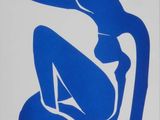 an image of a blue and white painting of a woman