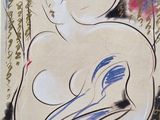 une image d'un tableau représentant une femme avec un oiseau sur l'épaule