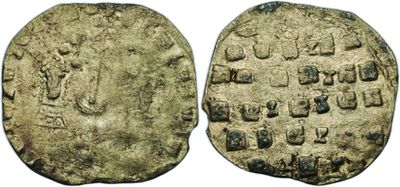 an ancient coin with a picture of a woman on it