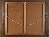 an old picture of a wooden frame with a drawing on it
