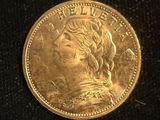 an image of a gold coin with a woman ' s face on it