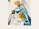 une image représentant une aquarelle d'une femme assise à cheval