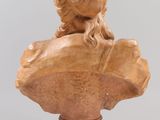 an image of a bust of a woman with long hair on a pedestal