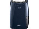 a close up of a blue air purifier on a white background