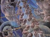 un tableau représentant un groupe d'hommes sur un bateau