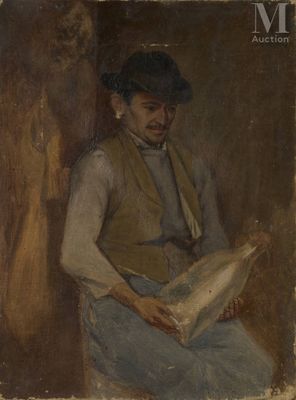 an image of a painting of a woman reading a book