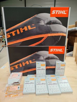 a display of stihl products on a table