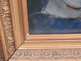 a picture of a painting of a man with a hat on