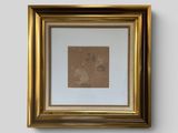an image of a picture of a picture of a dog in a gold frame