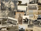 plusieurs vieilles photos d'hommes et de femmes en uniforme militaire avec des avions