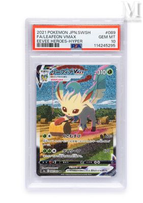 the pokemon card is in a clear plastic holder