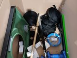a cardboard box with a bunch of items inside of it