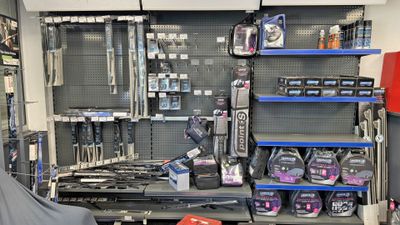 many tools on the shelves in the store for sale