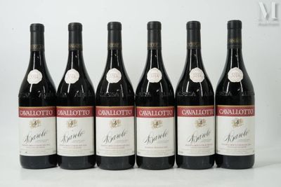 six bottles of red wine lined up in a row