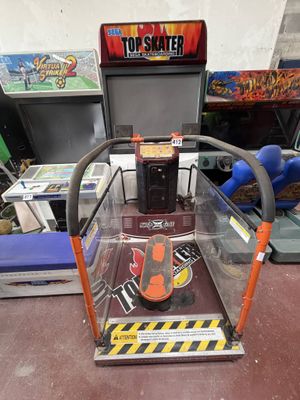 a display case with a toy car inside of it
