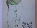 a drawing of a woman in a green dress on a poster