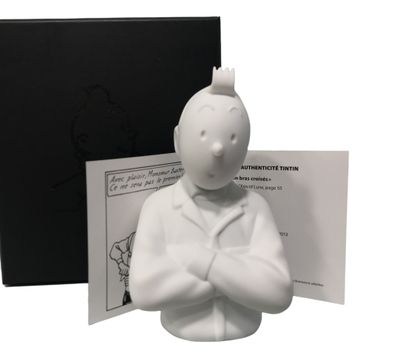 HERGE MOULINSART - BUSTE TINTIN BRAS CROISES, en biscuit de …