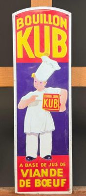 BOUILLON KUB A BASE DE JUS DE VIANDE DE BOEUF Tôle publicita…