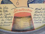 a close up of a parking meter with an advertisement on it