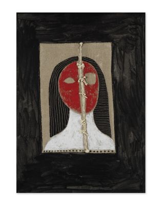 une image représentant un tableau d'une femme au visage rouge