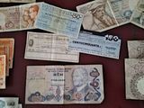 many different types of money that are on the table