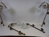 two lamps that are sitting on a table