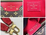 louis vuitton monogramet red and black leather handbag