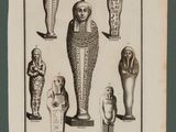 un dessin représentant un ensemble de vases égyptiens