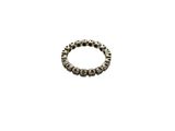 a close up of a silver ring on a white background