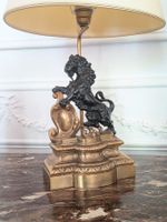 Têtes de chenets en bronze doré et patiné noir "Lions hérald… (photo 2)