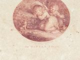 a drawing of a baby and a bird in a circle