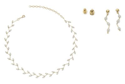 two pieces of jewelry including a necklace, earrings, and a bracelet