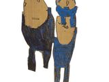 a drawing of two people that are standing next to each other