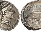 a silver coin with an image of a woman on it