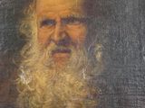 an old painting of a man with a beard and a white beard