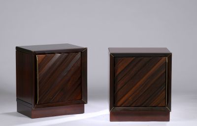 pair of art deco nightstands in the manner of paul wright