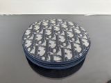 a round purse sitting on top of a table