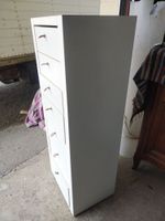 Chiffonnier/meuble à 7 tiroirs en mélaminé blanc, boutons la… (photo 6)