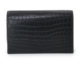 black croc embossed leather wallet purse