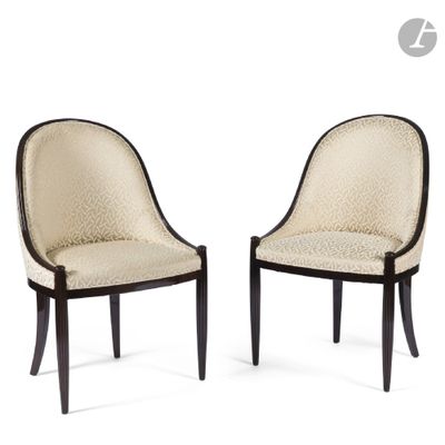 pair of art deco dining chairs with leopard print upholstered