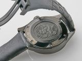 a close up of a watch with a lion on the face