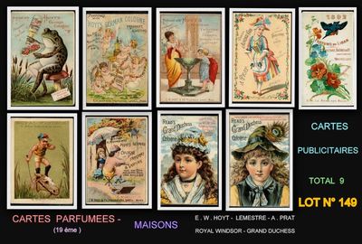 nine vintage postcards of children and animals on display