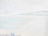 an image of a painting of a beach scene with a boat in the water