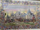 a picture of a painting on the wall of a castle