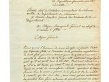 une lettre écrite à l'encre noire sur une feuille de papier