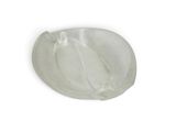 un saladier en verre transparent orné d'un motif de feuilles