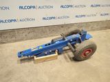 an image of a blue hand truck with a big wheel